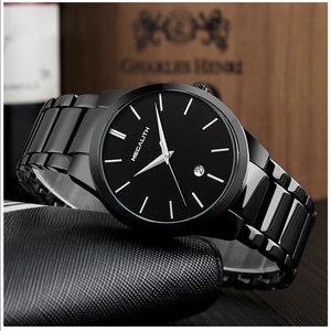 Mens Stainless Steel Luxury Waterproof w/ Dial